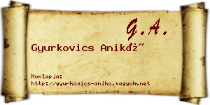 Gyurkovics Anikó névjegykártya