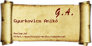 Gyurkovics Anikó névjegykártya